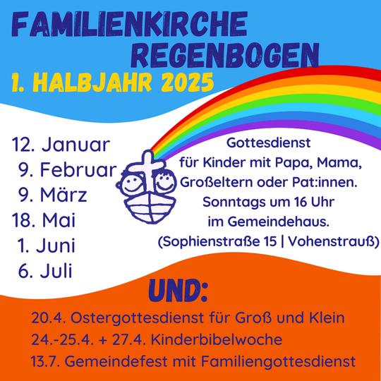 Familienkirche Regenbogen 1. Halbjahr 2025